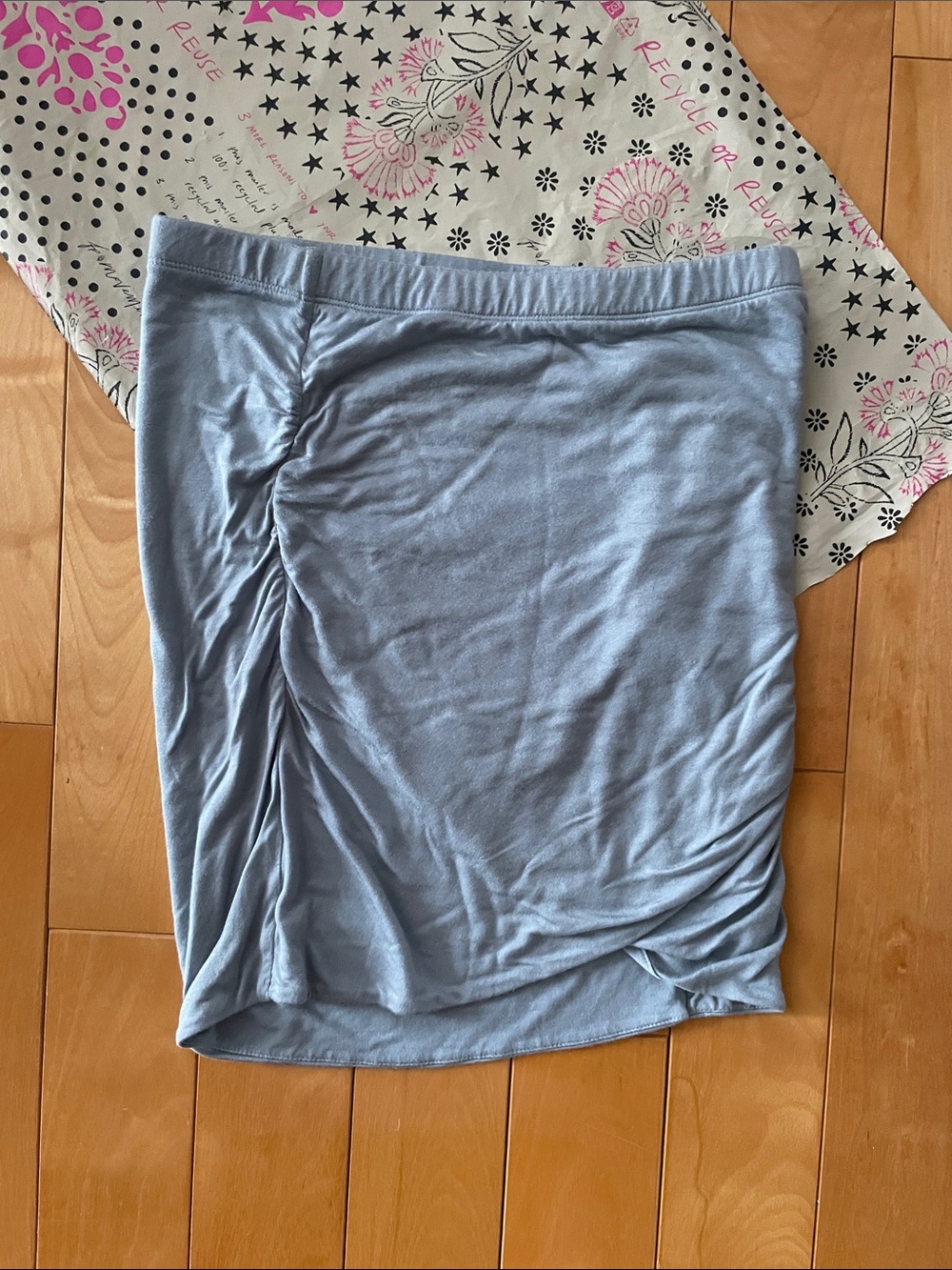 M. Bella Luxx Light Blue Ruched Tight Skirt